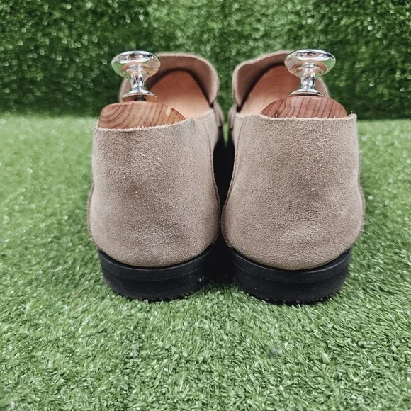 Elegant Men's Beige Suede Slip-On Loafers - Picture 4 of 9
